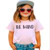 Be Kind Heart Letters Shirt for Baby & Toddler Youth Girls Black on Pink Shirt Youth Small view 2