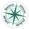 Quincy Illinois 2-Inch Vinyl Decal Sticker Latitude Longitude Compass Design view 1