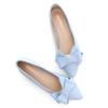 SAILING LU Bow-Knot Ballet Flats Womens Pointy Toe Flat Shoes Suede Dress Shoes Wear to Work Slip On Moccasins Sky Blue Size 10.5 view 2