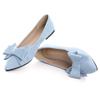 SAILING LU Bow-Knot Ballet Flats Womens Pointy Toe Flat Shoes Suede Dress Shoes Wear to Work Slip On Moccasins Sky Blue Size 10.5 view 4