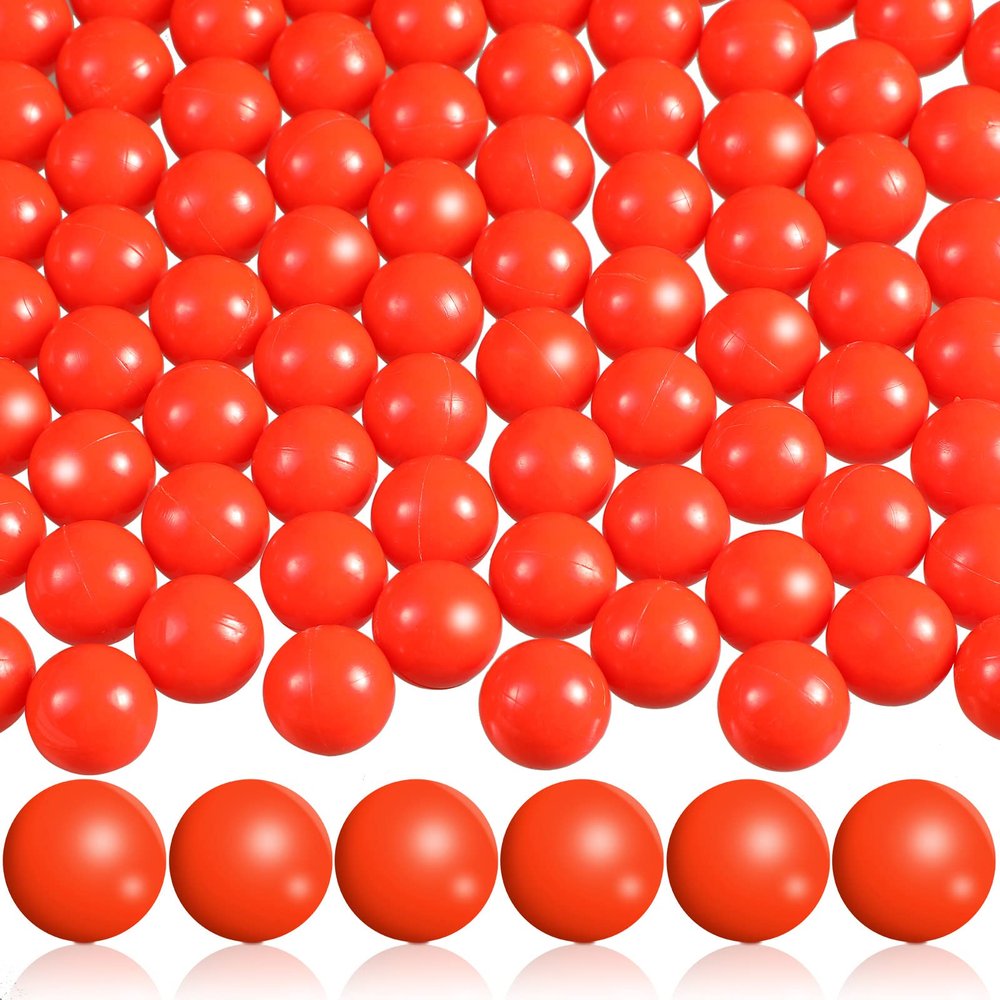 Civaner 150 x 68/61 Caliber Projectiles for Defense and Practice Reusable 68 Breaker Paintballs Solid Plastic Nylon Projectiles(Orange,68 Caliber)