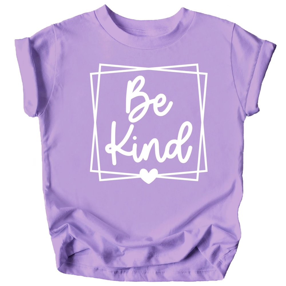 Be Kind Geometric Box Shirt for Baby & Toddler Youth Girls Purple Shirt 2T