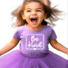 Be Kind Geometric Box Shirt for Baby & Toddler Youth Girls Purple Shirt 2T view 2