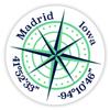 Madrid Iowa 2-Inch Vinyl Decal Sticker Latitude Longitude Compass Design view 1