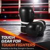 Flexzion Boxing Gloves - Black Durable Padded Boxing Gloves for Men and Women - 10 oz Boxing Gloves for Training Boxing Kick Boxing Muay Thai MMA - Heavy Bag Boxing Training Gloves view 2