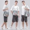 COVAX Clear Bag Stadium Approved, Clear Crossbody Messenger Shoulder Bag with Adjustable Strap for Concerts, Sports Events (Gray) view 2