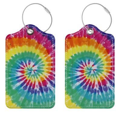 Luggage Tags for Suitcases, 2 Pack Cute PU Leather Suitcase Tag Identifiers TSA Approved with Stainless Steel Loop and Address Card for Baggage Tag for Cruise Airport Travel Essentials by Chelmon