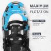Odoland 4-in-1 Snowshoes for Men and Women with Trekking Poles, Carrying Tote Bag and Waterproof Snow Leg Gaiters, Lightweight Aluminum Alloy Snow Shoes, Blue+Black, Size 30'' view 2