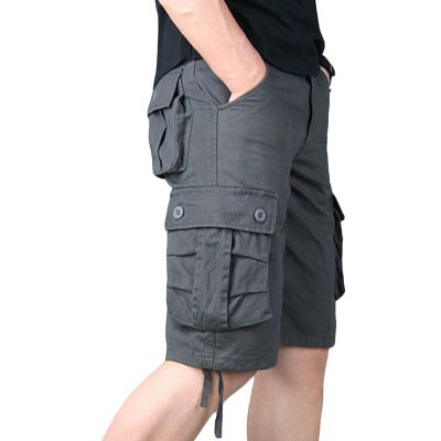 Maiyifu-GJ Mens Outdoor Casual Cargo Shorts Lightweight Multi Pocket Short Pants Relaxed Fit Summer Hiking Military Short (Dark Grey,32)