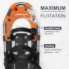 Odoland 4-in-1 Snowshoes for Men and Women with Trekking Poles, Carrying Tote Bag and Waterproof Snow Leg Gaiters, Lightweight Aluminum Alloy Snow Shoes, Orange+Black, Size 30'' view 2