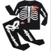 Demifill Boys&Girls Pajamas Halloween Skeleton Glow in The Dark Pajamas Halloween Cotton Sleepwear 3T Black view 1