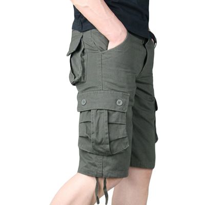 Maiyifu-GJ Mens Outdoor Casual Cargo Shorts Lightweight Multi Pocket Short Pants Relaxed Fit Summer Hiking Military Short (ArmyGreen,40)