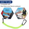 8M0092850 Boat Kill Switch Lanyard Replacement for Mercruiser Marine Boat Emergency Stop Switch Safety Lanyard Cord 49 Inch/125 Long -Replace 15920T54 15920A54 (Aluminum Alloy Clip Green 2Pcs) view 3