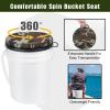 Foxtune 360-Degree Swivel Bucket Seat, 5 Gallon Bucket Lid, Spin Bucket Seat Cushion, Silent, Comfortable, Water-Resistant, for Fishing, Gardening, Hunting and Camping view 4