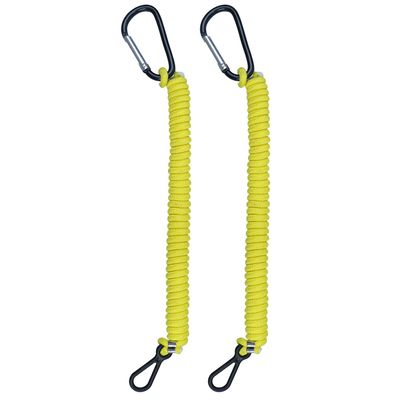 8M0092850 Boat Kill Switch Lanyard Replacement for Mercruiser Marine Boat Emergency Stop Switch Safety Lanyard Cord 49 Inch/125 Long -Replace 15920T54 15920A54 (Aluminum Alloy Clip Yellow 2Pcs)