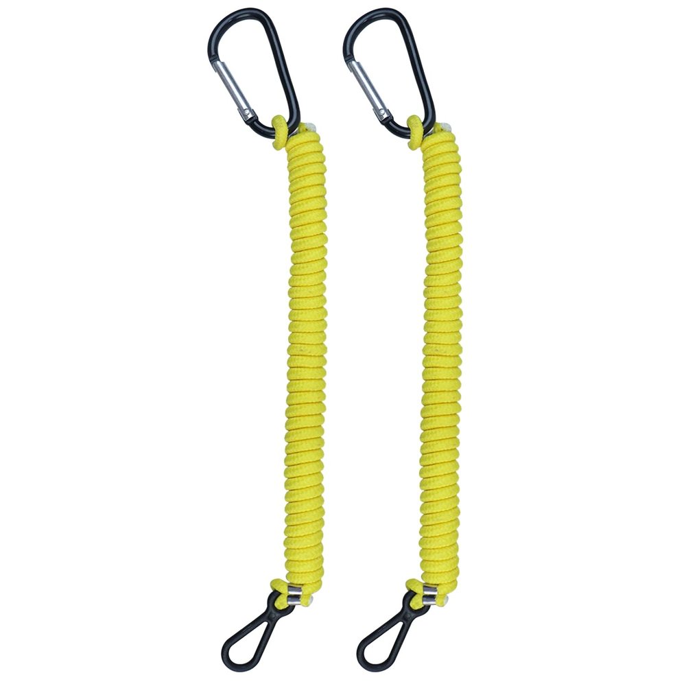 8M0092850 Boat Kill Switch Lanyard Replacement for Mercruiser Marine Boat Emergency Stop Switch Safety Lanyard Cord 49 Inch/125 Long -Replace 15920T54 15920A54 (Aluminum Alloy Clip Yellow 2Pcs)