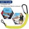 8M0092850 Boat Kill Switch Lanyard Replacement for Mercruiser Marine Boat Emergency Stop Switch Safety Lanyard Cord 49 Inch/125 Long -Replace 15920T54 15920A54 (Aluminum Alloy Clip Yellow 2Pcs) view 3