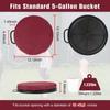 Foxtune 360-Degree Swivel Bucket Seat, 5 Gallon Bucket Lid, Spin Bucket Seat Cushion, Silent, Comfortable, Water-Resistant, for Fishing, Gardening, Hunting and Camping view 3