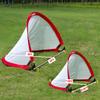 Poray Soccer Goal for Kid Easy-up Set of Two Portable 4FT Soccer Net 210D Oxford with 8 Field Marker Cones Extra Stakes Fun for Backyard and Soccer Training (4FT Long Red Goal Set) view 3