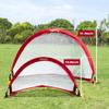 Poray Soccer Goal for Kid Easy-up Set of Two Portable 4FT Soccer Net 210D Oxford with 8 Field Marker Cones Extra Stakes Fun for Backyard and Soccer Training (4FT Long Red Goal Set) view 4