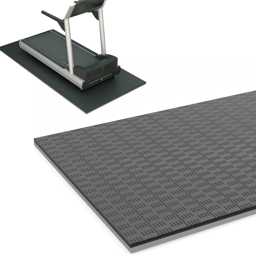 V3VOGUE Extra Long Non-Slip Exercise Mat, Protective Exercise Treadmill Mat, High Density EVA Floor Mat for Treadmill, Stationary Bike, Elliptical, Hardwood Floor and Carpet Protection