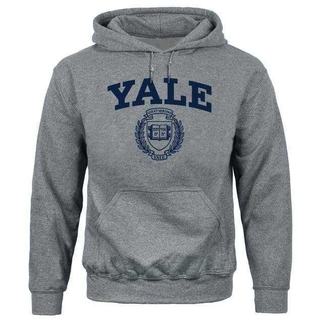 Barnesmith Yale University Bulldogs Hooded Sweatshirt, Heritage, Charcoal Grey, Large