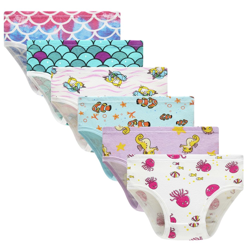 Barara King Girls' soft Big Undies Underwear Breathable comfort Soft Assorted Panties 100% Cotton (Pack of 6) Size 12