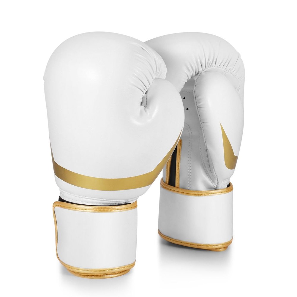 Flexzion Boxing Gloves - White Durable Padded 10 oz for Men and Women - Training for Kick Boxing, Muay Thai, MMA, Heavy Bag
