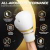 Flexzion Boxing Gloves - White Durable Padded 10 oz for Men and Women - Training for Kick Boxing, Muay Thai, MMA, Heavy Bag view 4