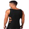 Hansber Men's Hollow Out Side Tank Top Compression Athletic Muscle T-Shirt Ribbed Rave Vest Clubwear Type A Small view 3