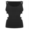 Hansber Men's Hollow Out Side Tank Top Compression Athletic Muscle T-Shirt Ribbed Rave Vest Clubwear Type A Small view 4
