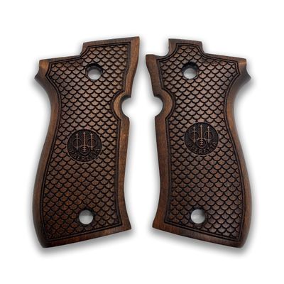 Zib Grips for Beretta F81 / F84, Real Wood Grips  Fits 81F, 81FS, 81BB, 84F, 84FS, 84 Cheetah  Durable, Comfortable, Easy Install