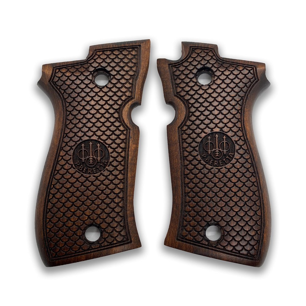 Zib Grips for Beretta F81 / F84, Real Wood Grips  Fits 81F, 81FS, 81BB, 84F, 84FS, 84 Cheetah  Durable, Comfortable, Easy Install