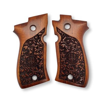 Zib Grips for Beretta F81 / F84, Real Wood Grips  Fits 81F, 81FS, 81BB, 84F, 84FS, 84 Cheetah  Durable, Comfortable, Easy Install