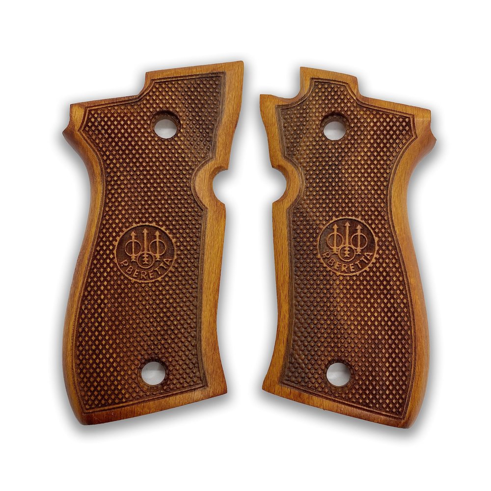 Zib Grips for Beretta F81 / F84, Real Wood Grips Fits 81F, 81FS, 81BB, 84F, 84FS, 84 Cheetah Durable, Comfortable, Easy Install