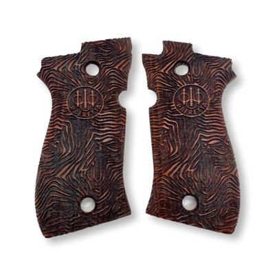 Zib Grips for Beretta F81 / F84, Real Wood Grips  Fits 81F, 81FS, 81BB, 84F, 84FS, 84 Cheetah  Durable, Comfortable, Easy Install