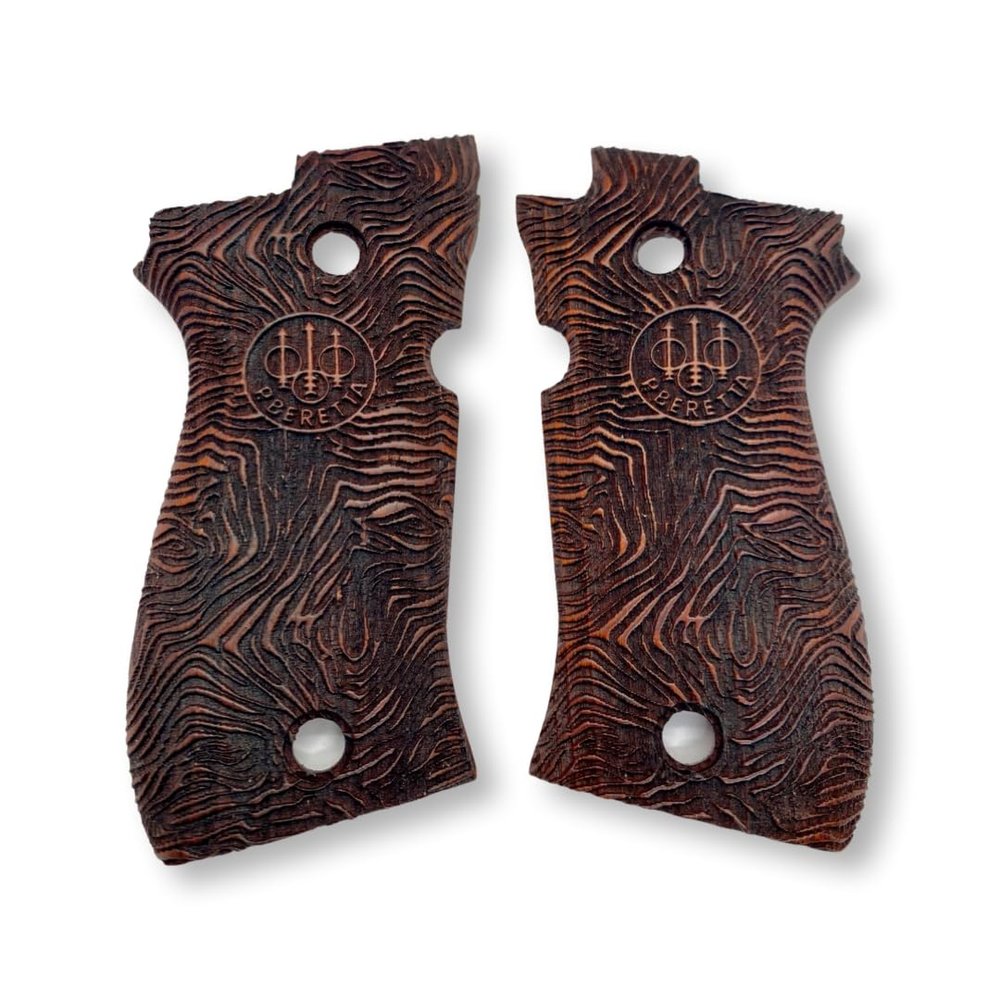 Zib Grips for Beretta F81 / F84, Real Wood Grips Fits 81F, 81FS, 81BB, 84F, 84FS, 84 Cheetah Durable, Comfortable, Easy Install