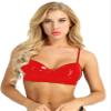QinCiao Women's Bikini Set Shiny Wetlook 2 Piece Swimsuit Push Up Swimwear Lingerie Bathing Suit Red X-Large view 4