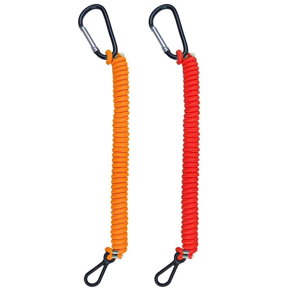 8M0092850 Boat Kill Switch Lanyard Compatible with Mercruiser Marine Emergency Tether - Replacement for 823037A09 Red + Orange Cord 54 Inch/137cm Long Aluminum Alloy Clip