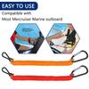 8M0092850 Boat Kill Switch Lanyard Compatible with Mercruiser Marine Emergency Tether - Replacement for 823037A09 Red + Orange Cord 54 Inch/137cm Long Aluminum Alloy Clip view 2