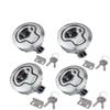 WJSKDQ 4PCS Boat Hatch LatchesFlush Pull Slam Latch Marine or Boat Door Deck Hatch 1/4" - Locking Style Boat Hatch Handle Marine Hatch Latch Lock Silver view 1