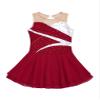 Agoky Big Girls' Kids Sparkly Ice Figure Skating Roller Skating Dress Gymnastic Tutu Skirted Leotard Costume Red A 5-6 view 1