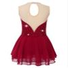 Agoky Big Girls' Kids Sparkly Ice Figure Skating Roller Skating Dress Gymnastic Tutu Skirted Leotard Costume Red A 5-6 view 3