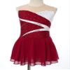 Agoky Big Girls' Kids Sparkly Ice Figure Skating Roller Skating Dress Gymnastic Tutu Skirted Leotard Costume Red A 5-6 view 4