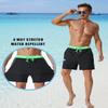 SILKWORLD Mens Swim Trunks with Compression Liner 2 in 1 Quick Dry Swimwear Beach Shorts with Zipper Pockets,Black(Green Waistband),XX-Large view 4