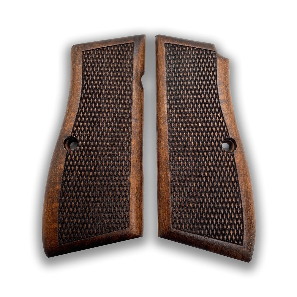 ZibGrips Classical Series Browning Hi Power Wood Grips, Browning Hi-Power Wood Grip, HP 14 Grips, Browning hi Power Cachas - Empuadura, Pistol Grip, Veteran Gift (Classic Chestnut)