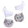 Family Matching Swimwear Ruffle Swimsuit Striped Bikini Set for Mommy and Me Casual Family Swimsuits Floral Beachwear Set Summer Bathing Suit White Small view 2