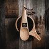 Handcrafted Wooden Camping Utensil - 100% Natural Hardwood with Micro Carabiner & Leather Lanyard - Traditional Nordic Wood Design - Lightweight & Durable (Kanu Spoon) view 4