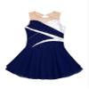 Agoky Big Girls' Kids Sparkly Ice Figure Skating Roller Skating Dress Gymnastic Tutu Skirted Leotard Costume Dark Blue A 7-8 view 1