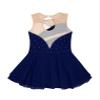 Agoky Big Girls' Kids Sparkly Ice Figure Skating Roller Skating Dress Gymnastic Tutu Skirted Leotard Costume Dark Blue A 7-8 view 2